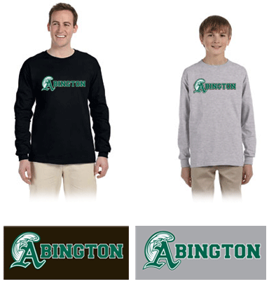 Abington Greenwave Boosters NES Gildan Brand UltraCotton Long Sleeve T