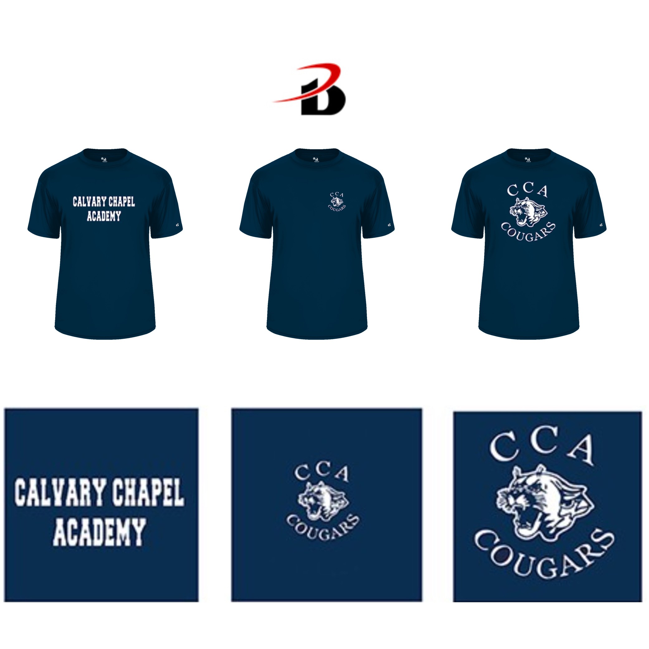 Calvary Chapel Academy Badger B-Core Youth Performance Material Tee #212000