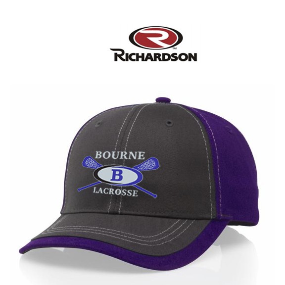 Bourne Lacrosse Richardson Brand Sideline Charcoal Color Block Cap, Adjustable