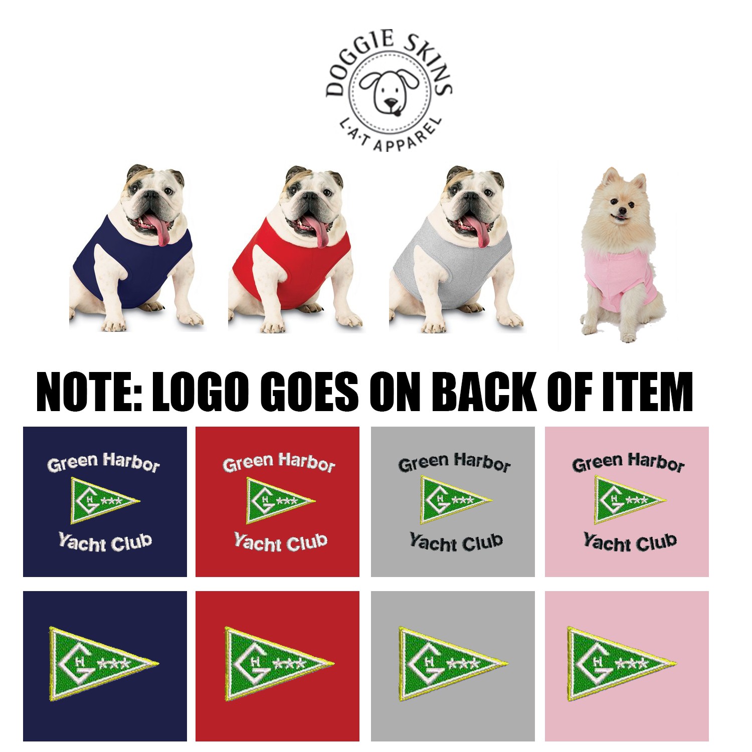 Green Harbor Yacht Club Doggie Skins Doggie Baby Rib Tank