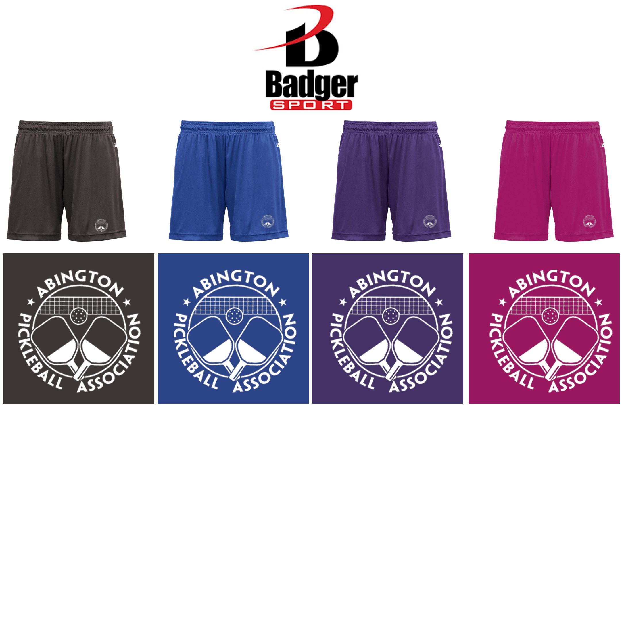 Abington Pickleball Badger B-Core Women’s Short, Silkscreened