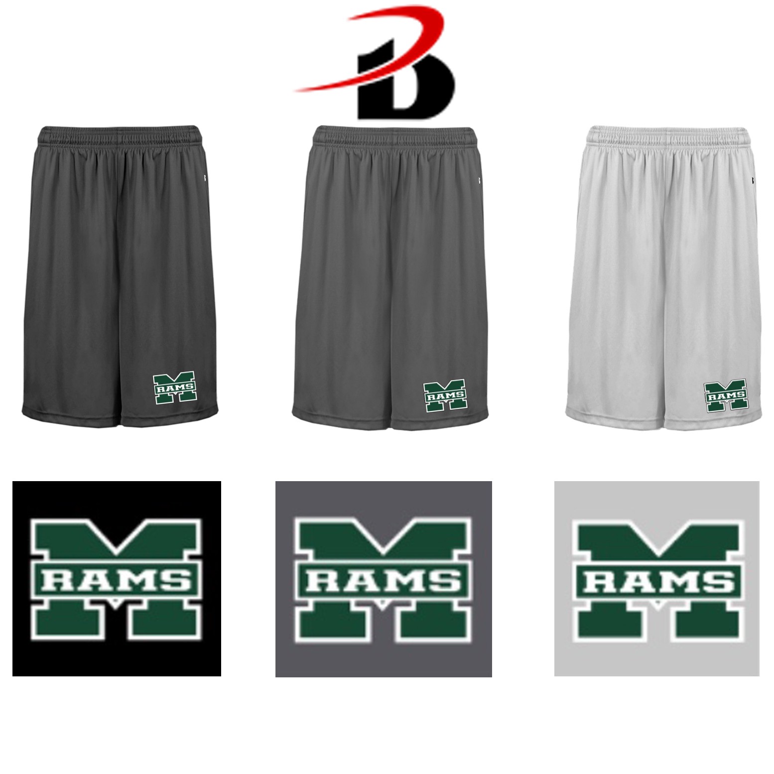 Friends Of Marshfield Hockey Badger B-Core Pocketed 10” Short, Adult Fit