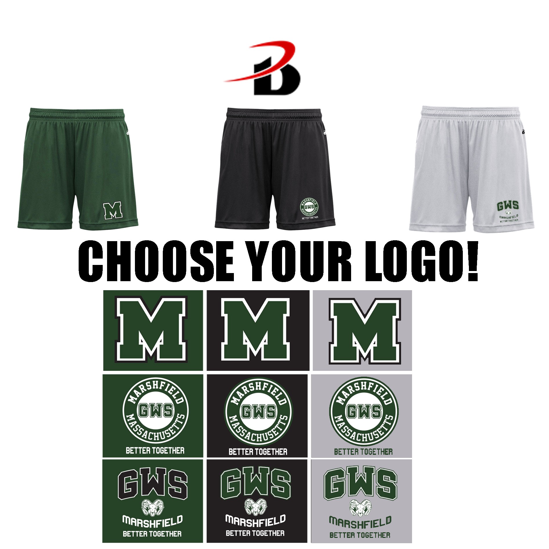 Governor Winslow School Marshfield Badger B-Core Girls Short