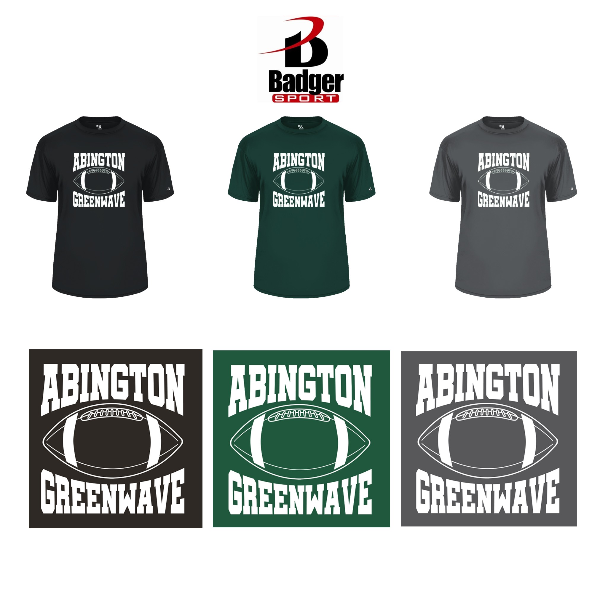 Abington Youth Football & Cheer Badger B-Core Tee, Short Sleeve (ADULT)