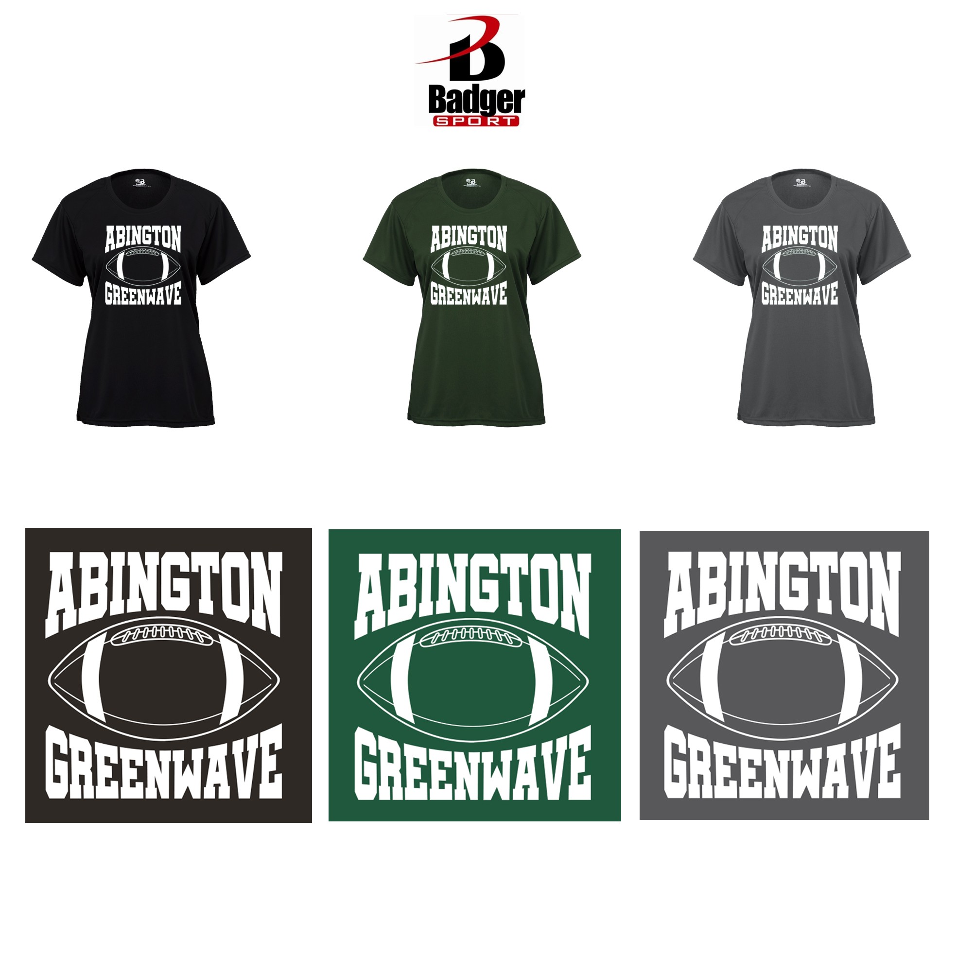Abington Youth Football & Cheer Badger B-Core Tee, Short Sleeve Women’s Tee (WOMEN)