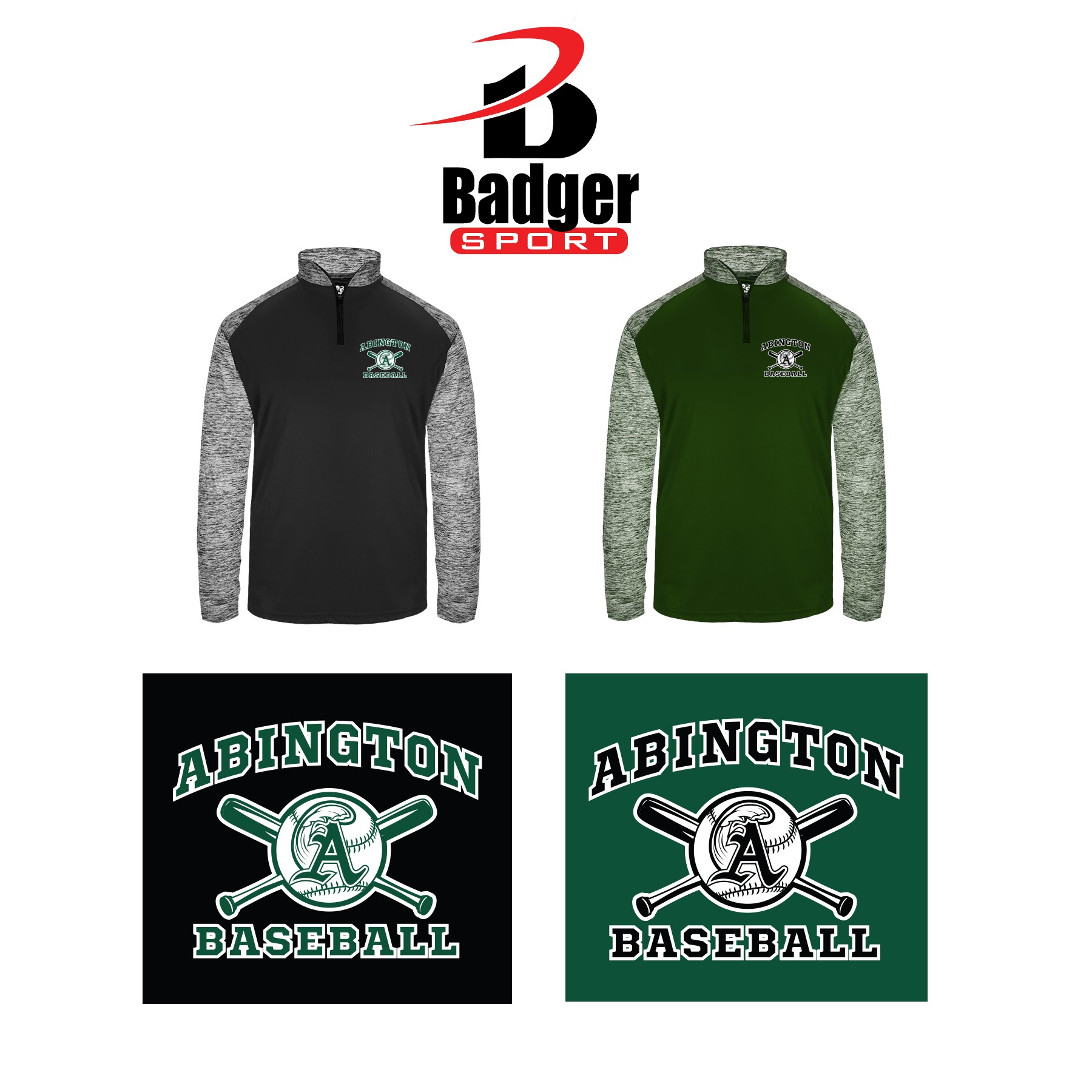 Abington Little League Badger Sport Blend 1/4 Zip, Adult