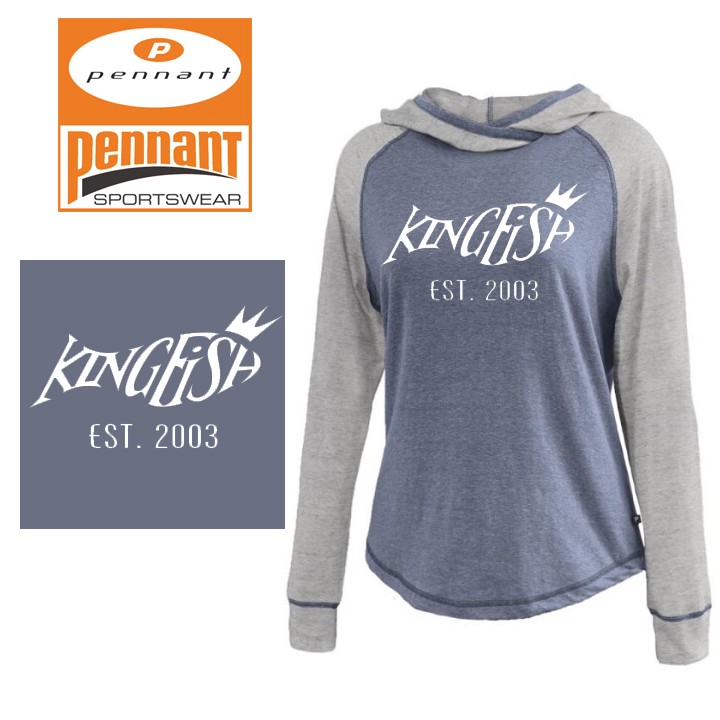 Kingfish Boosters Pennant Triblend Hoodie, Youth/Girls