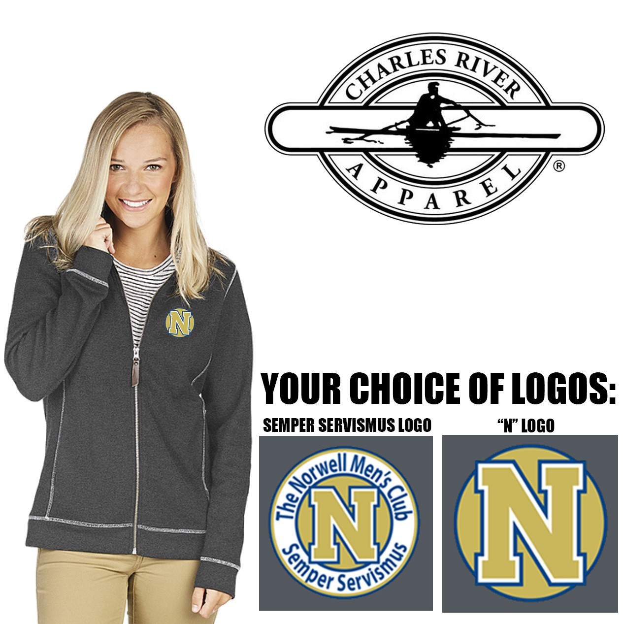 Norwell Men's Club Charles River Women’s Conway Flatback Rib Jacket