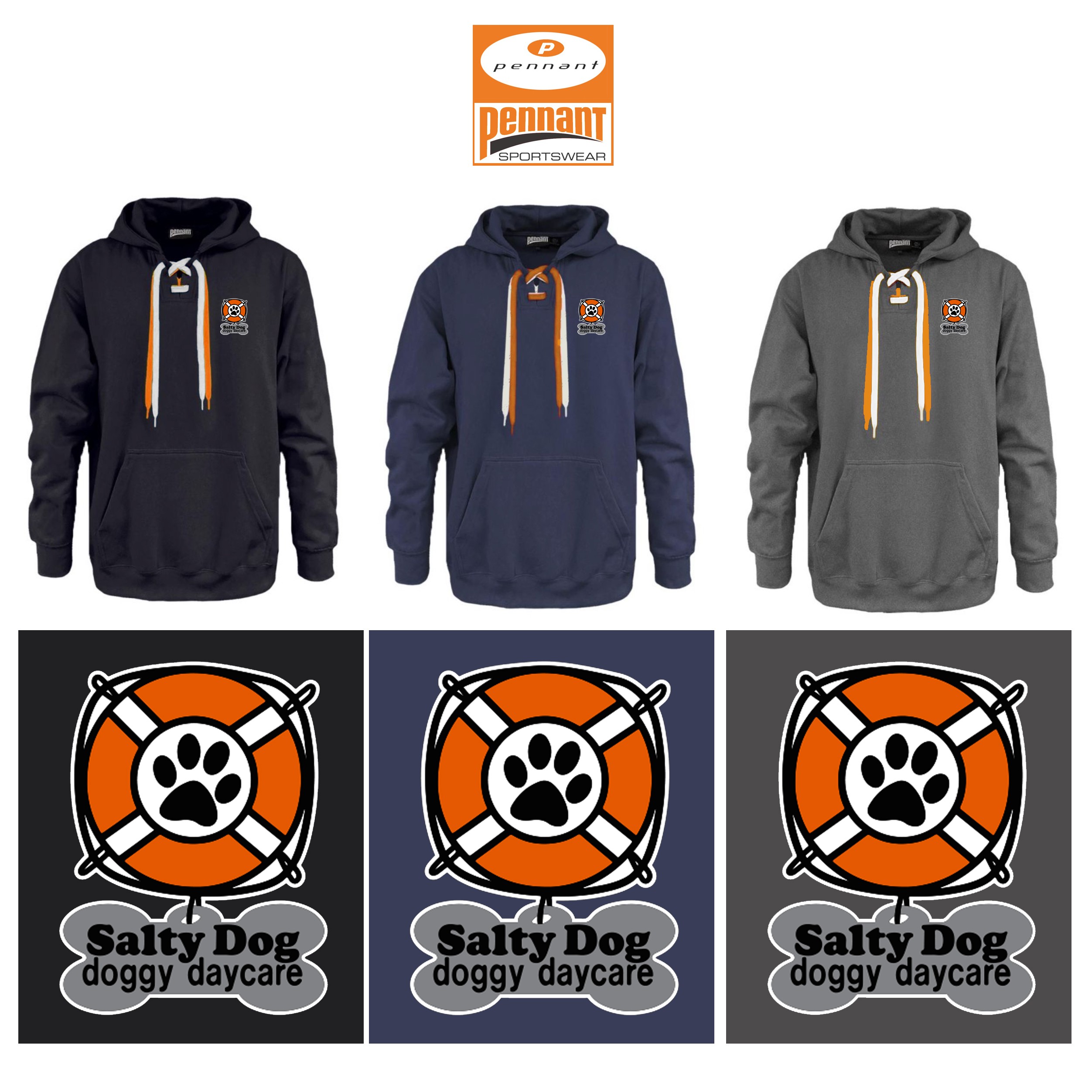 Salty Dog Doggy Daycare Pennant Faceoff Hoodie With Laces