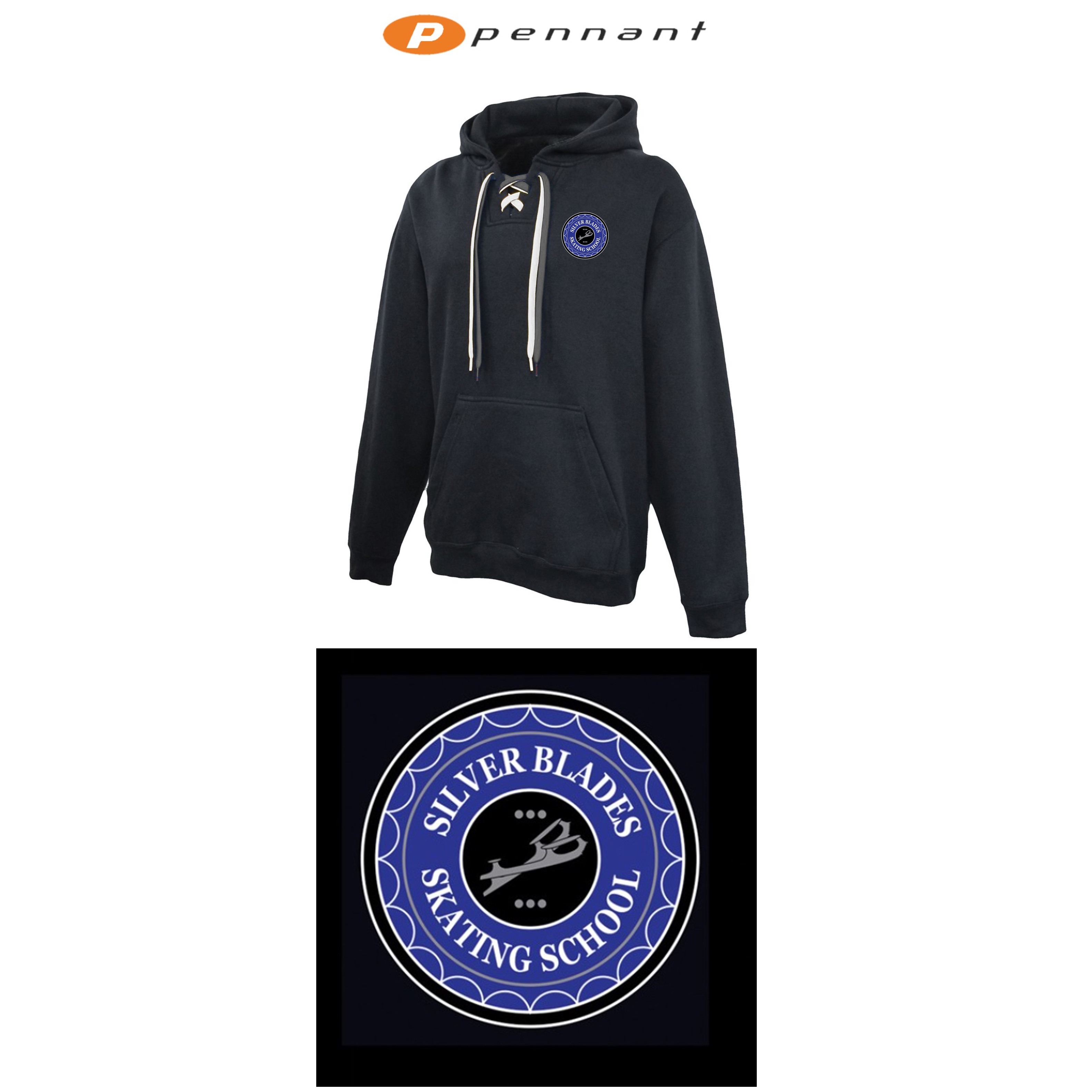 Silver Blades Skating School Pennant Faceoff 2-Lace Hoodie