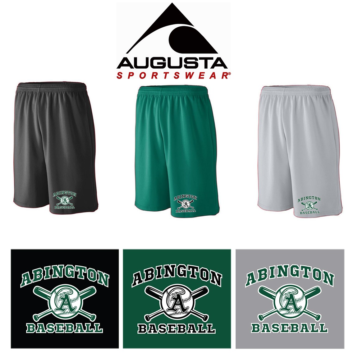 Abington Little League Augusta Youth Longer Length Wicking Mesh Shorts- LIMITED STOCK- WHILE SUPPLIES LAST!