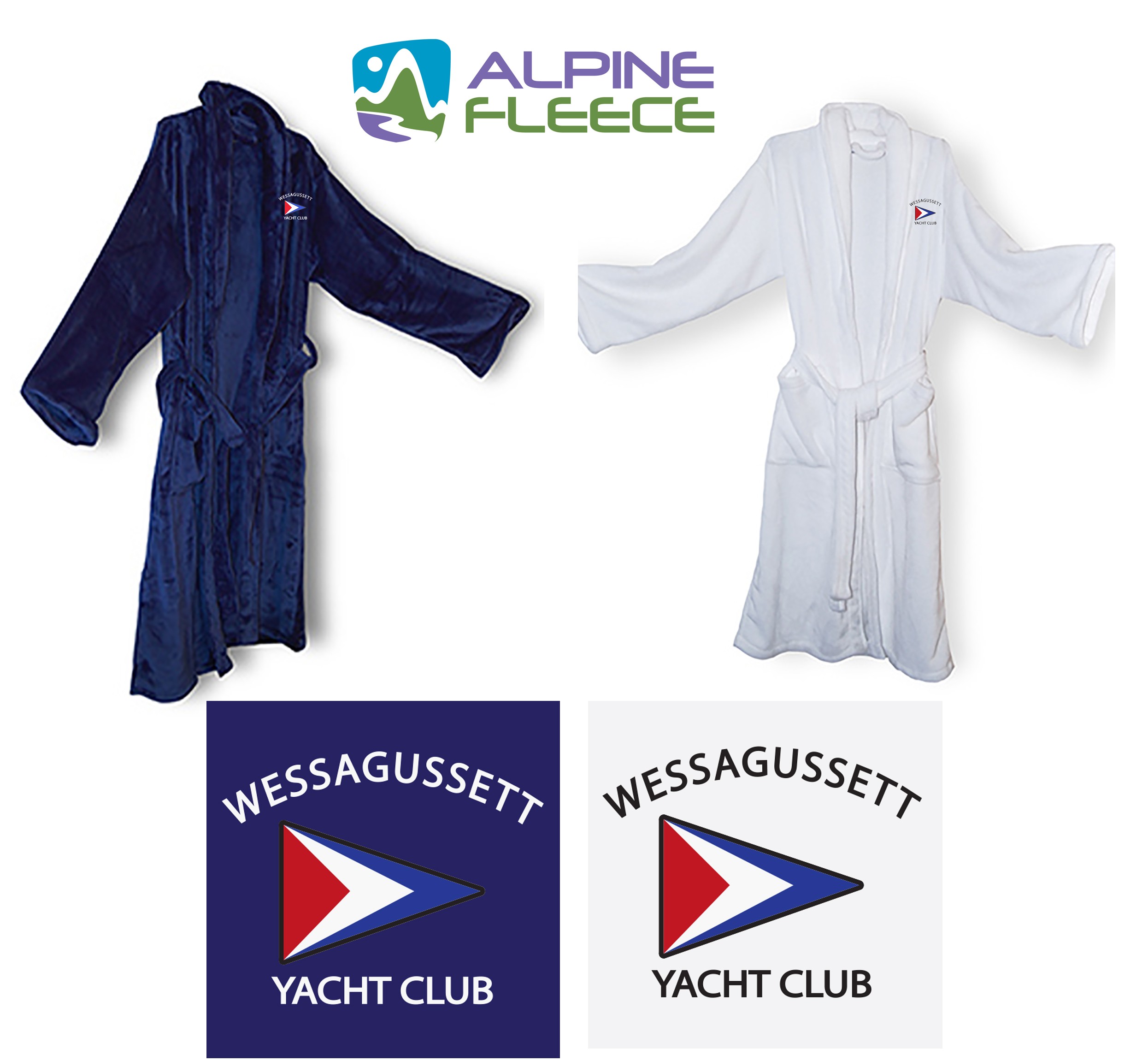 Wessagussett Yacht Club Alpine Fleece Mink Touch Luxury Robe