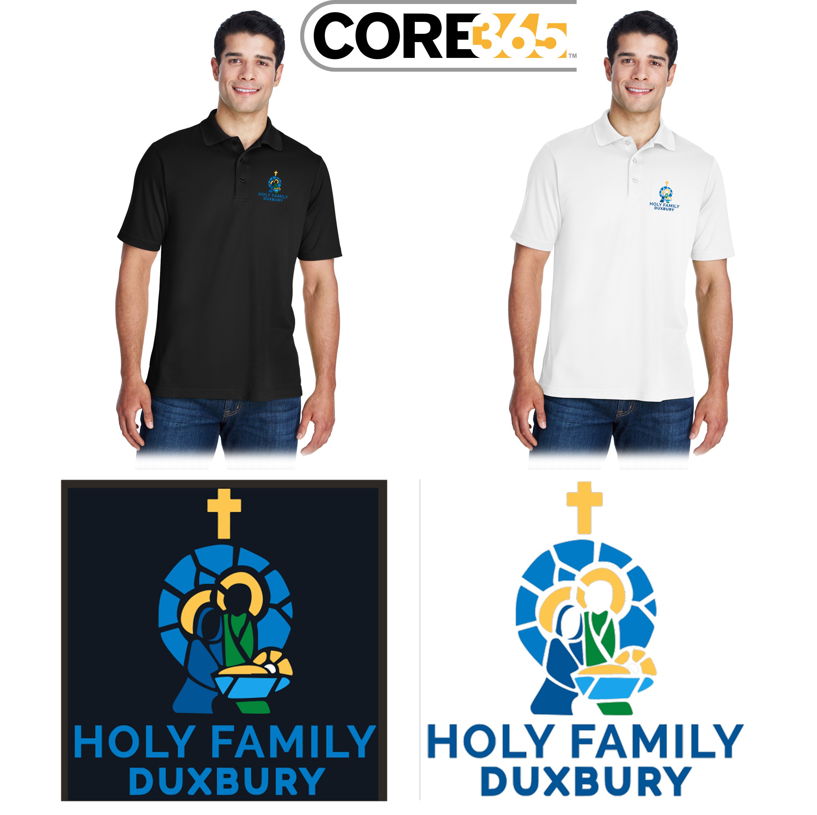 Holy Family Duxbury Ash City - Core 365 Men's Origin Performance Piqué Polo