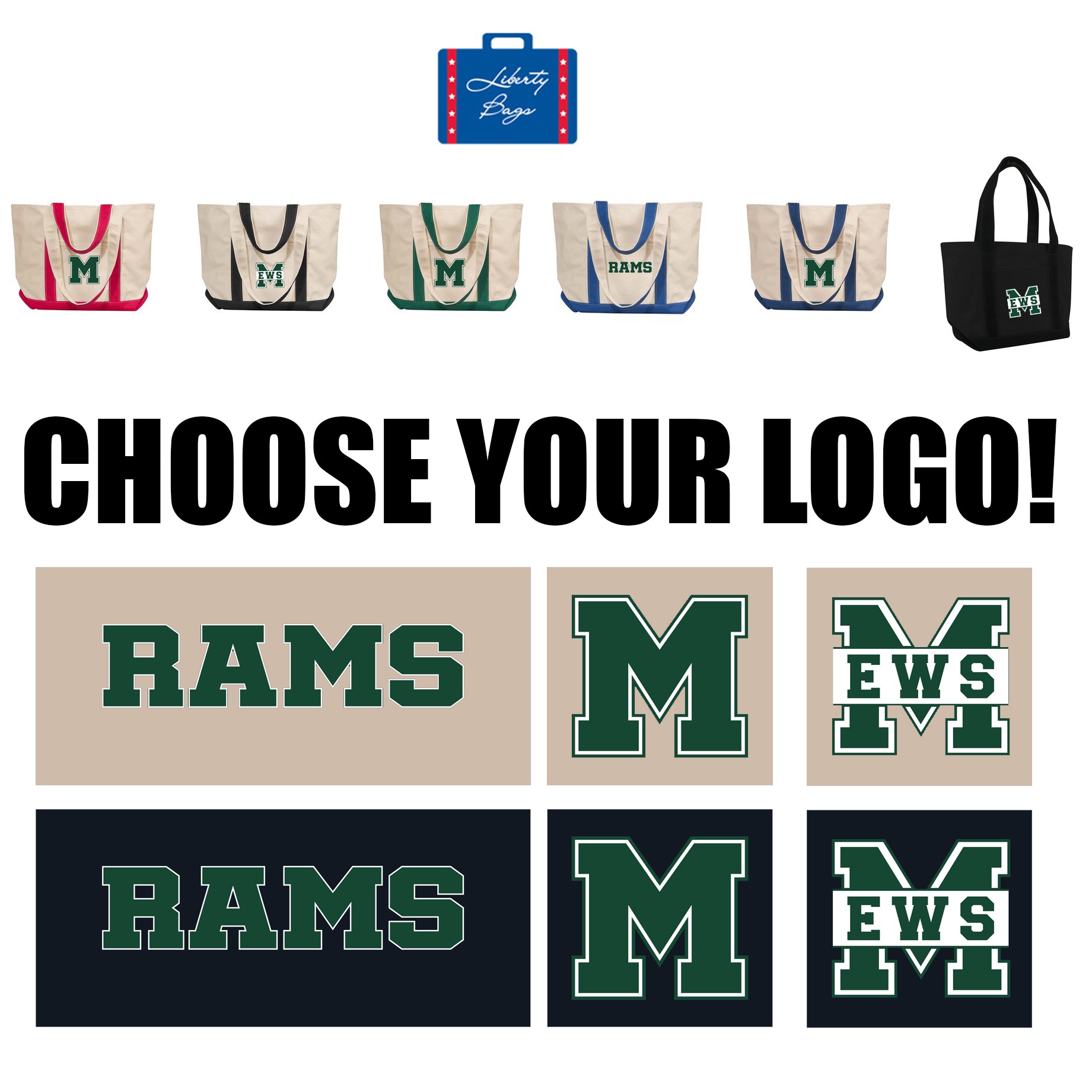 Eames Way School Liberty Bags Windward Large Cotton Canvas Classic Boat Tote