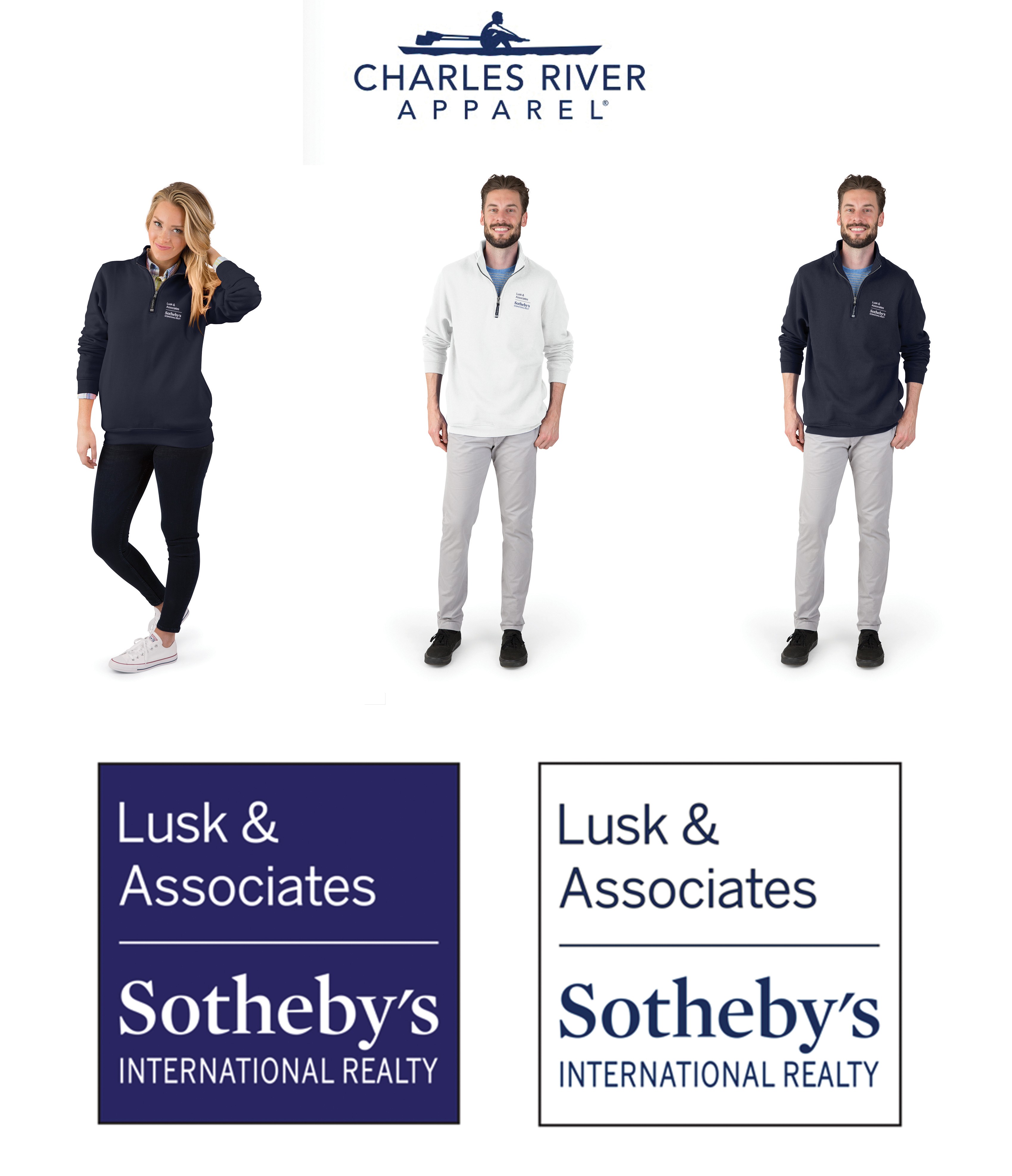 Lusk & Associates Sotheby’s International Realty Charles River Adult Crosswind Quarter Zip Sweatshirt, Adult Unisex/Men’s Fit