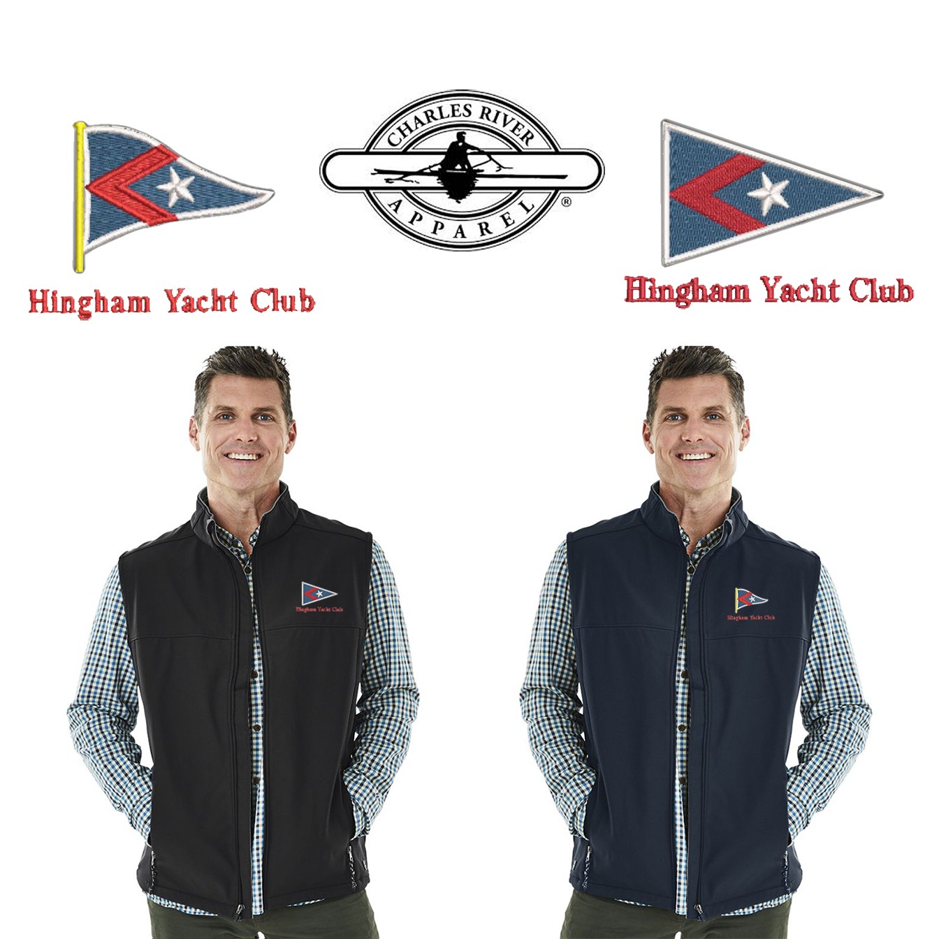Hingham Yacht Club Charles River Men’s Classic Soft Shell Vest 9819