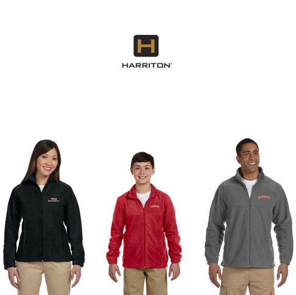 Mitchell Elementary & Bridgewater Town Apparel Harriton EMBROIDERED 8 oz. Full-Zip Fleece Jacket