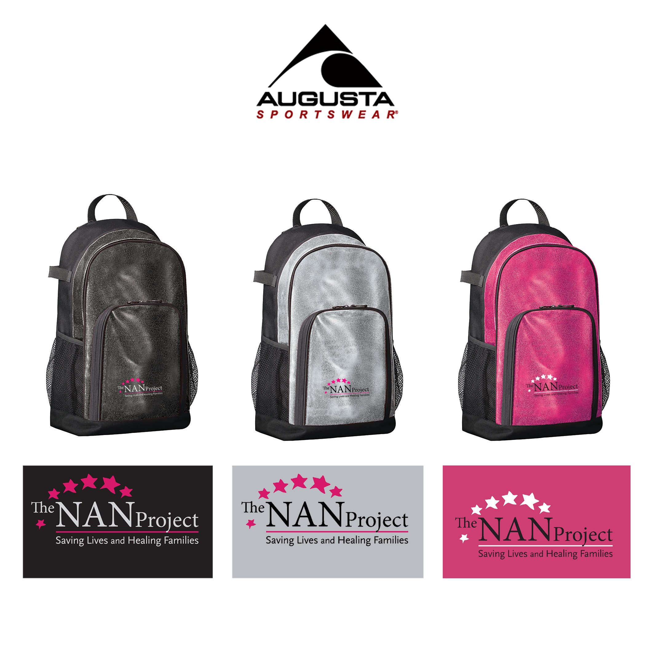 The NAN Project Augusta All Out Glitter Backpack