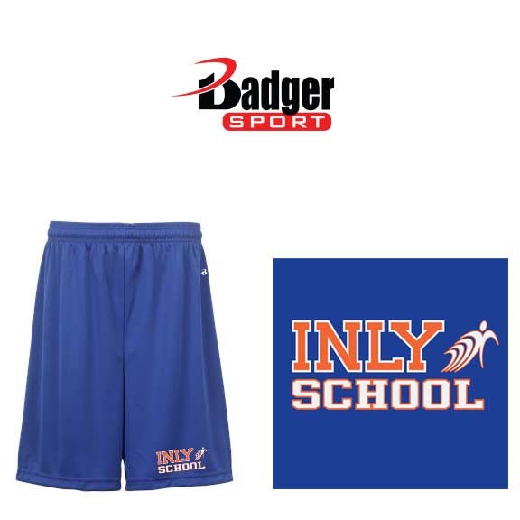 Inly School Badger B-Core Shorts, Unisex Adult/Mens Fit, Embroidered