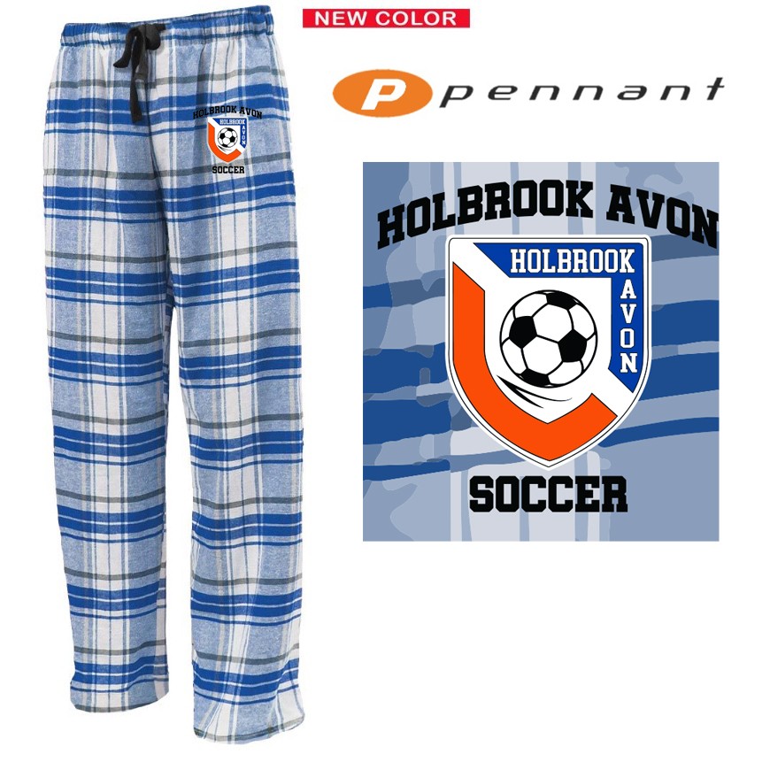 Holbrook Avon Youth Soccer Pennant Brand FLNP Flannel Pant, Embroidered, Adult Fit