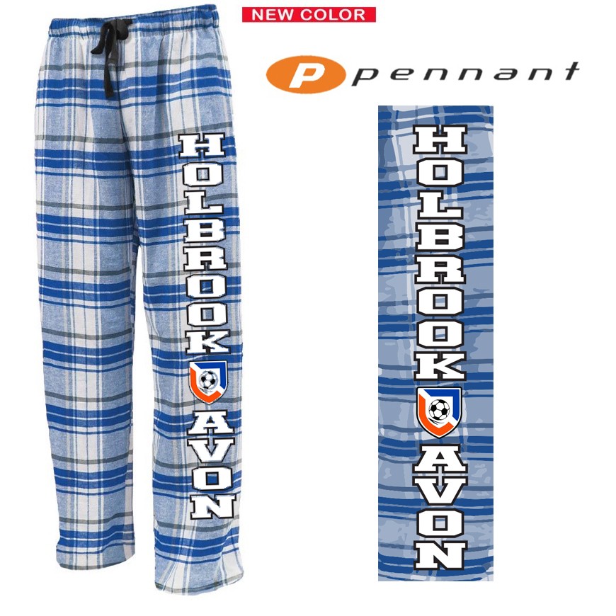 Holbrook Avon Youth Soccer Pennant Brand FLNP Flannel Pant, Silkscreened, Adult Fit