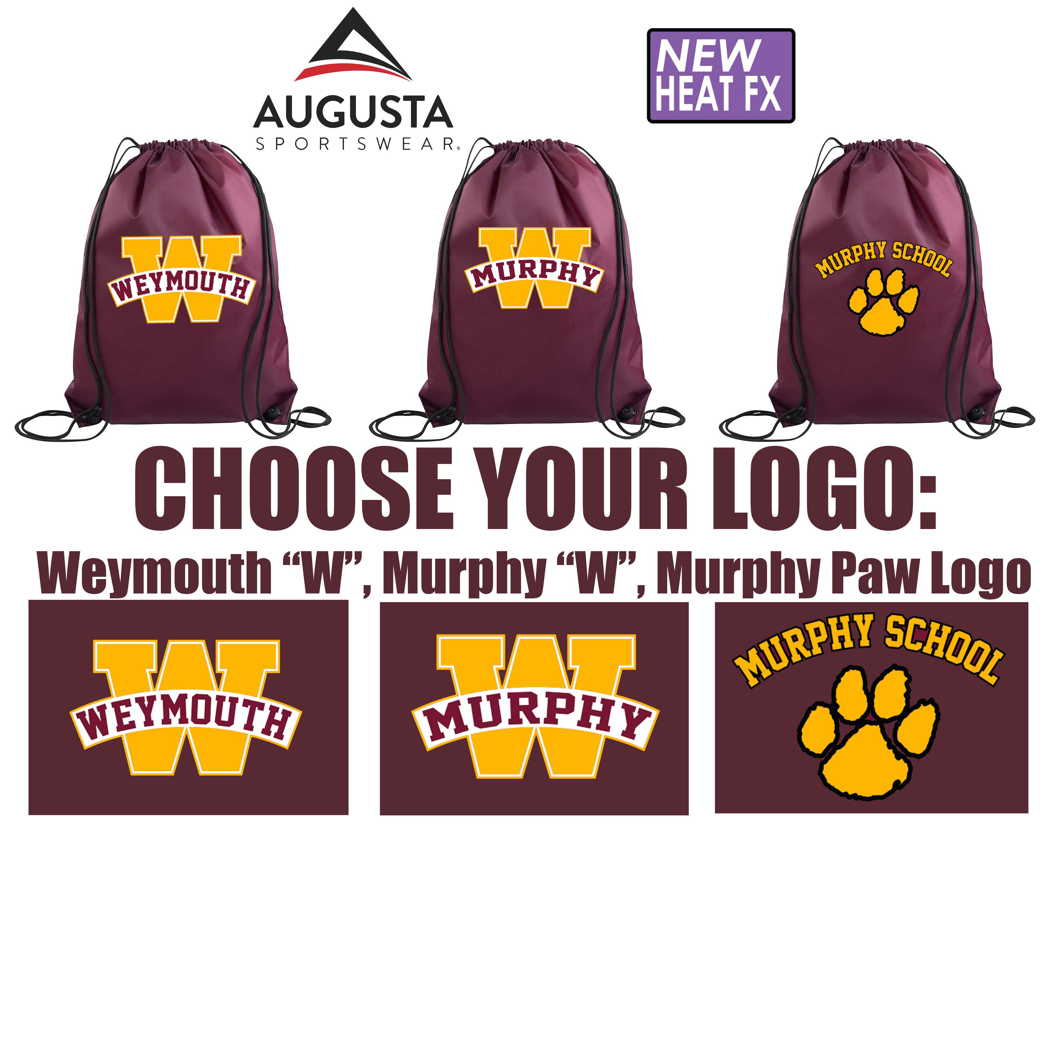 Murphy School Augusta Sportswear Cinch Bag, Logo Options