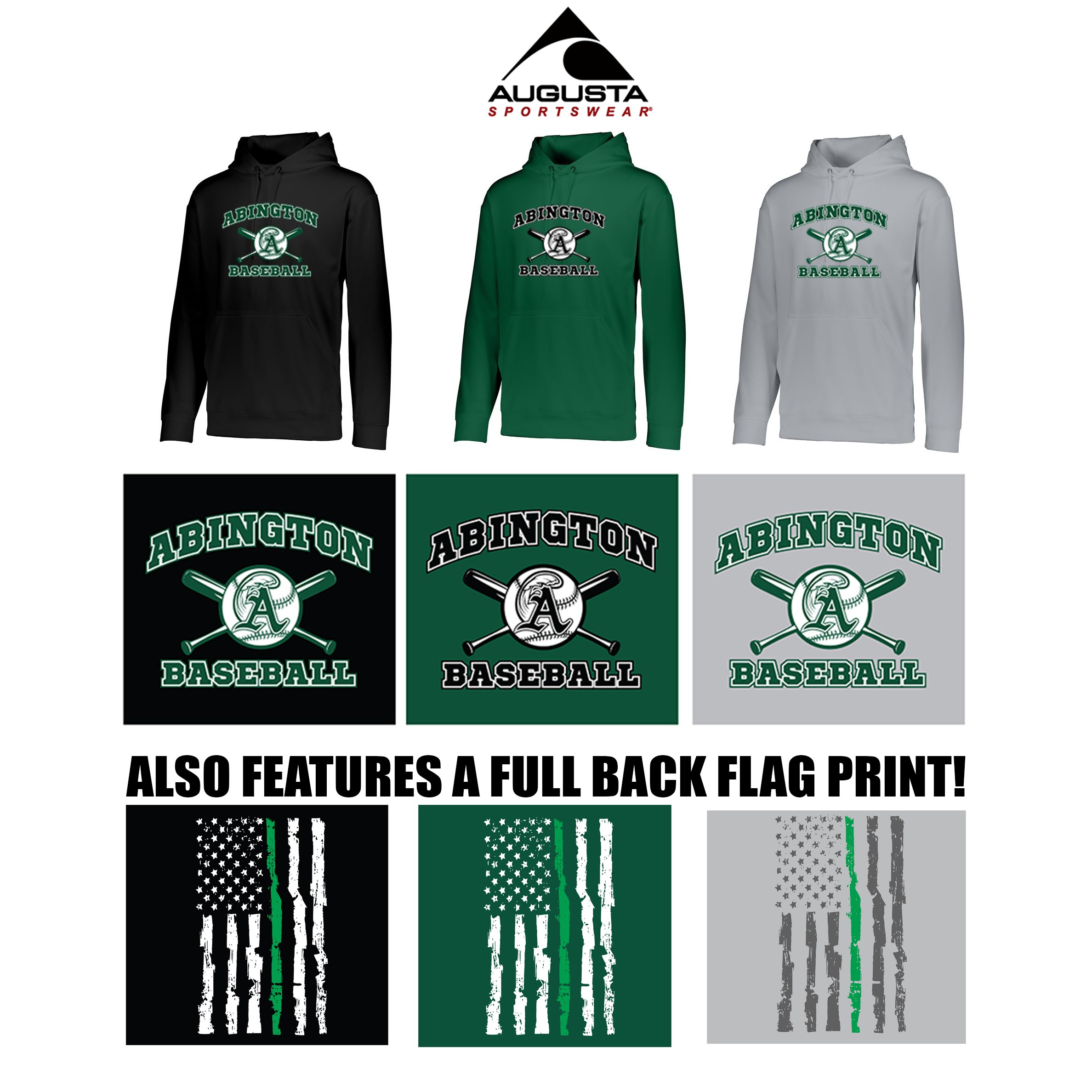 Abington Little League Augusta Wicking Fleece Hoodie, Youth Fit