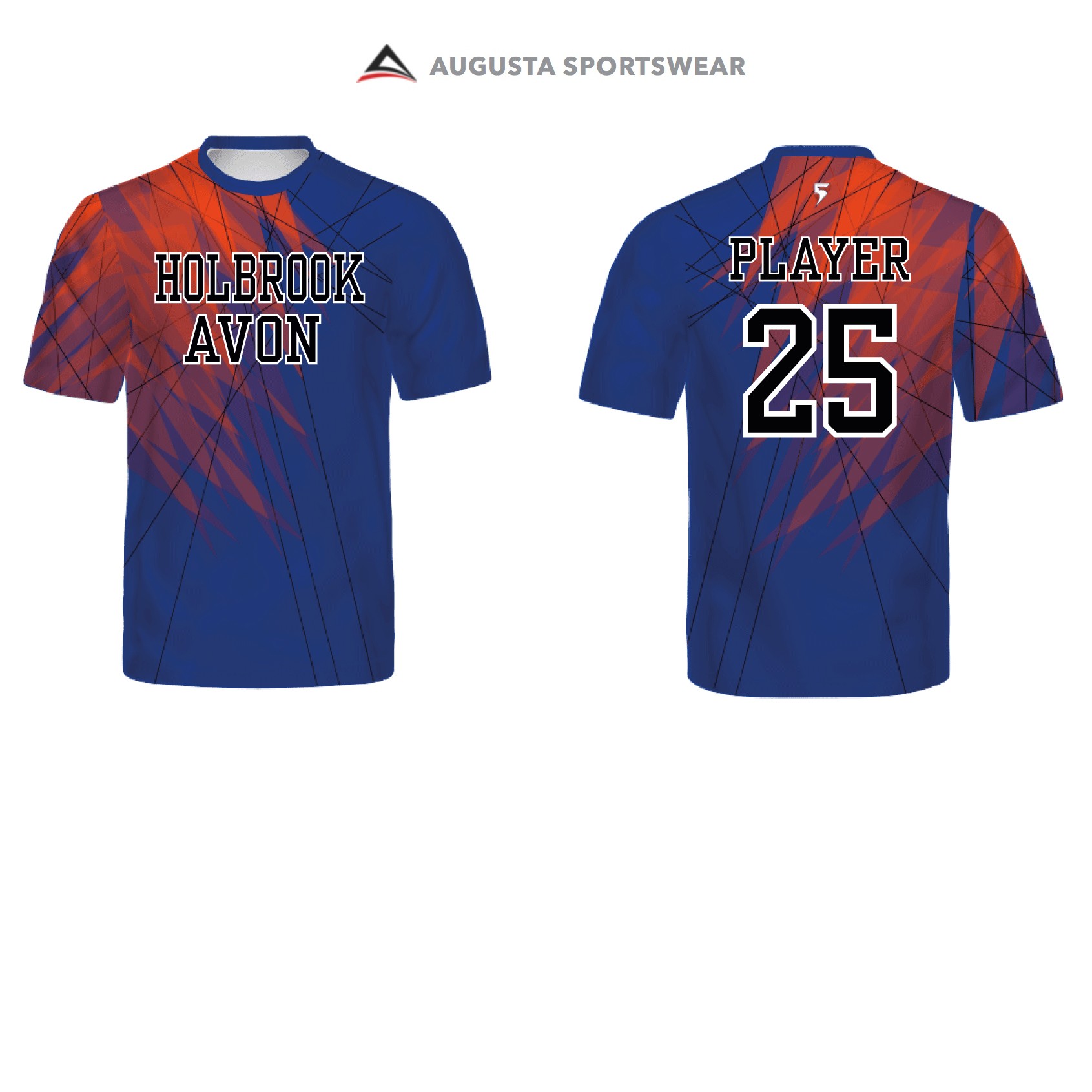 Holbrook Avon Youth Soccer Uniforms Exclusive Augusta Sportswear Freestyle Sublimated Turbo Crew Neck Soccer Jersey, Splinter, Youth
