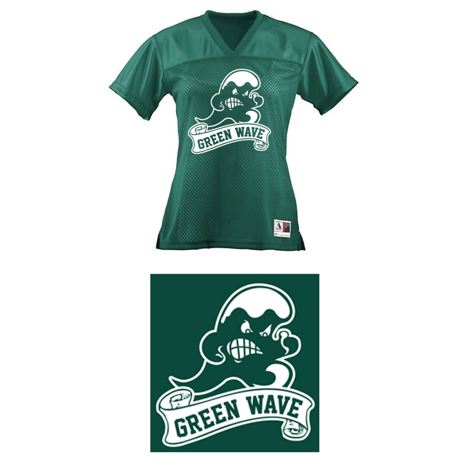 Abington Greenwave Boosters Augusta Ladies Junior Fit Replica Football Tee
