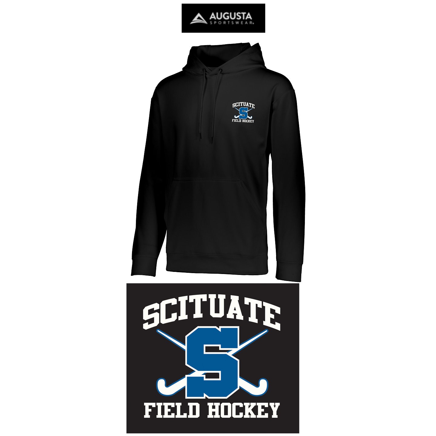 Scituate Field Hockey Augusta Wicking Fleece Hooded Sweatshirt, Adult