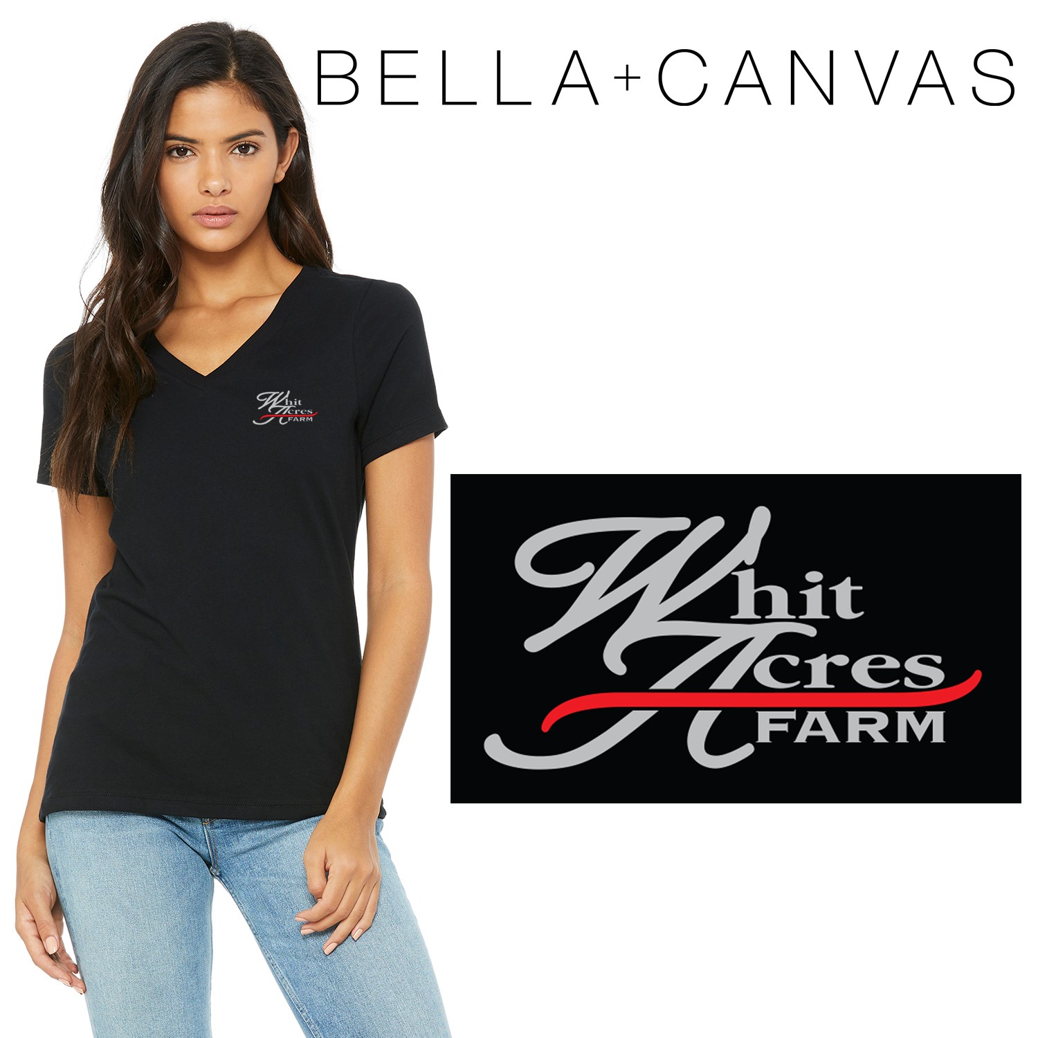 Whit Acres Farm Bella + Canvas Ladies' Relaxed Jersey V-Neck T-Shirt