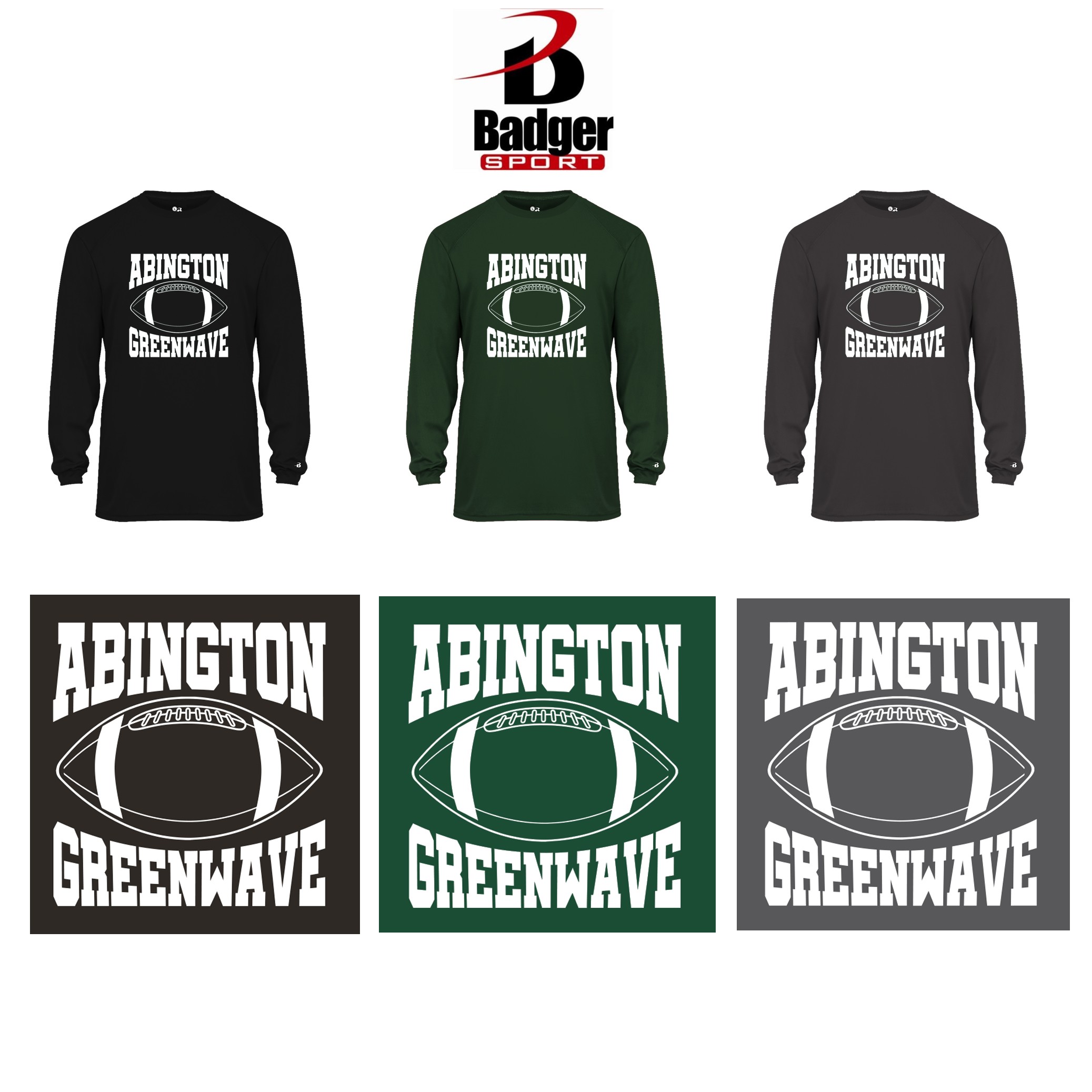 Abington Youth Football & Cheer Badger B-Core Long Sleeve Tee (ADULT)