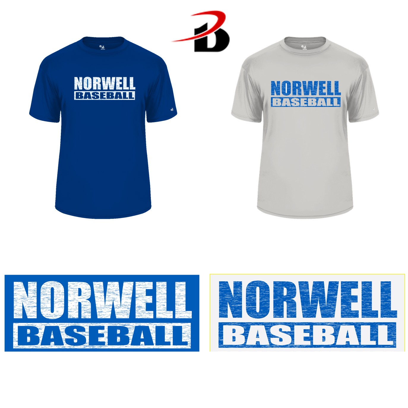 Norwell Baseball Badger B-Core Adult Tee (Performance Material) Model 412000