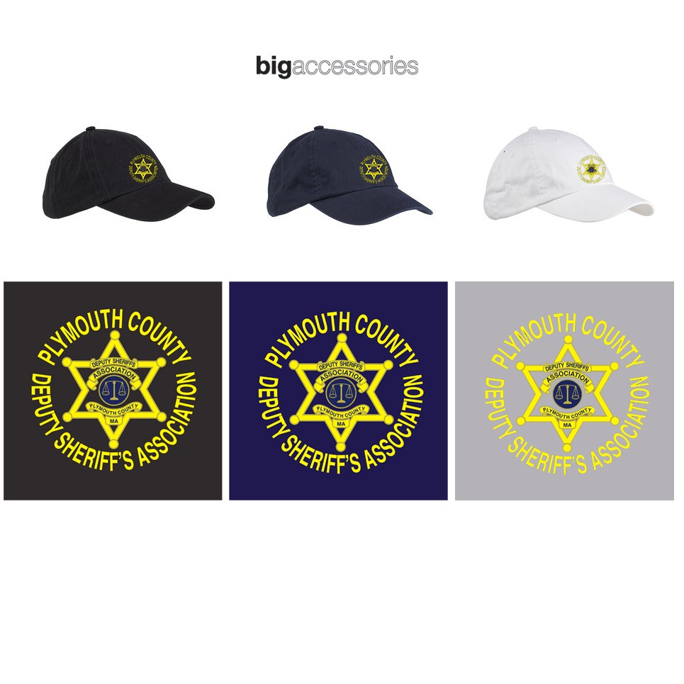 Plymouth County Deputy Sheriffs Association Big Accessories 6-Panel Washed Twill Low-Profile Cap