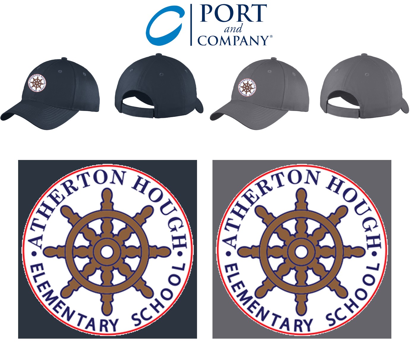 Atherton Hough School Port & Company® Six-Panel Unstructured Twill Cap, Adutl