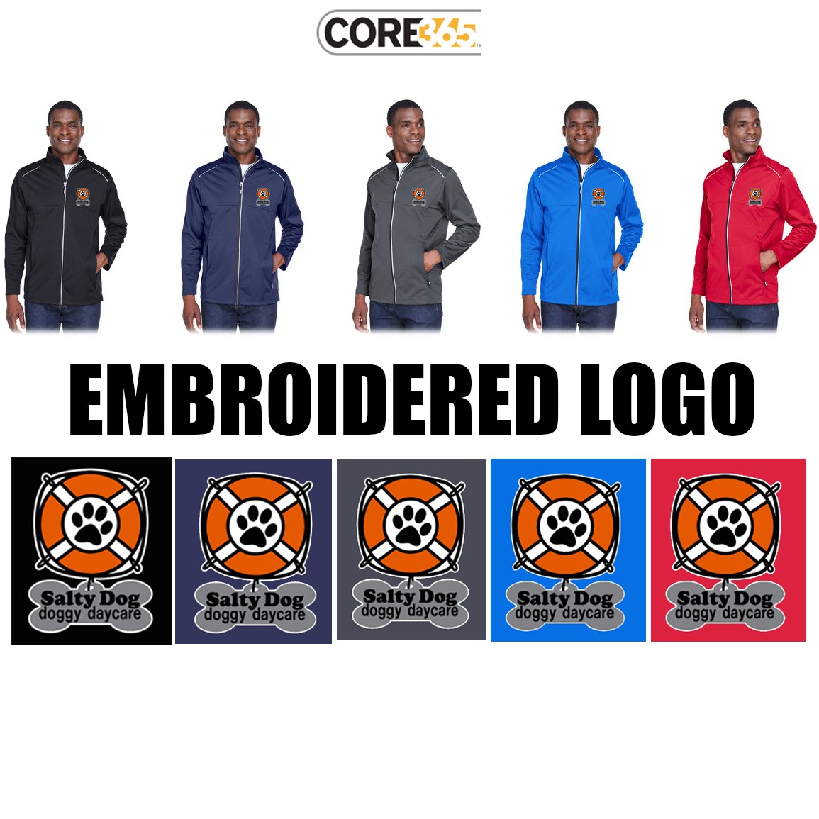 Salty Dog Doggy Daycare Core 365 Men's Techno Lite Three-Layer Knit Tech-Shell