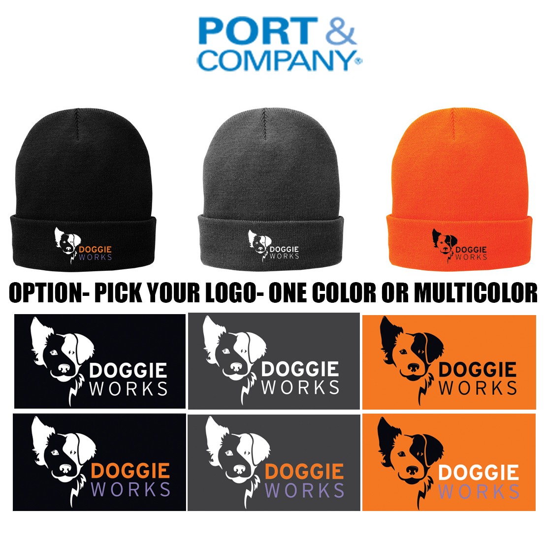 Doggie Works Port & Company® Fleece-Lined Knit Cap