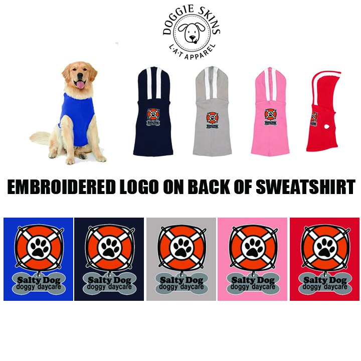 Salty Dog Doggy Daycare Doggie Skins Doggie Baby Rib Gameday Hooded Pullover, For Dogs!