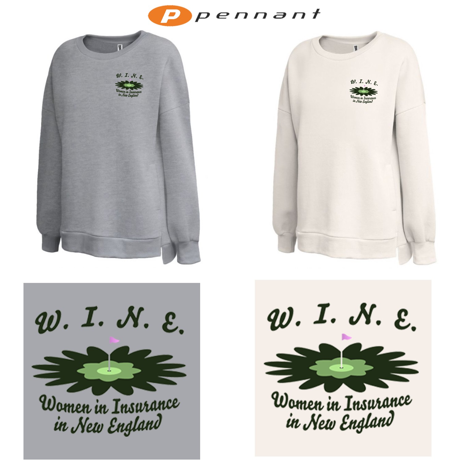 Women in Insurance in New England Pennant Brand Drop Tail Crew