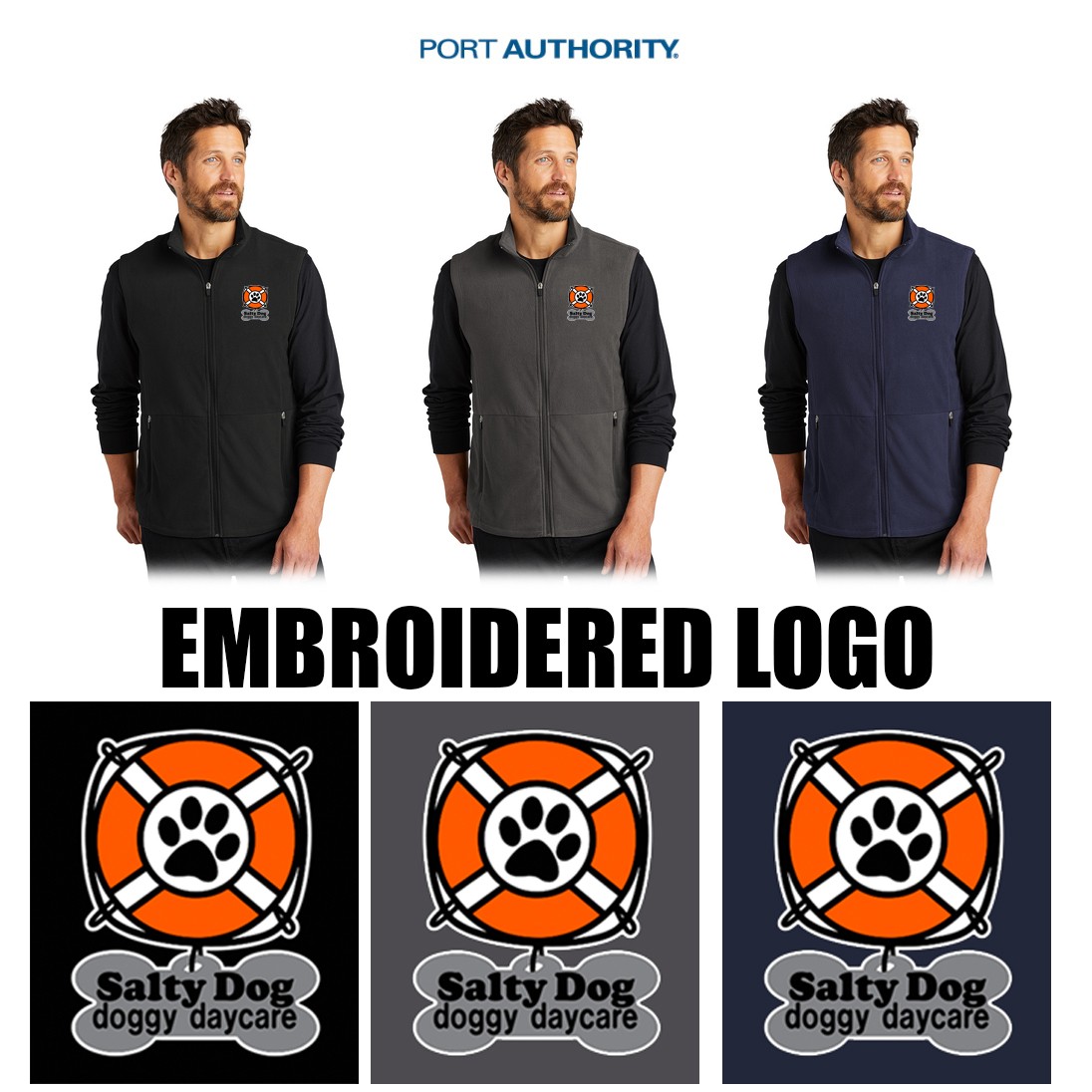 Salty Dog Doggy Daycare Port Authority® Accord Microfleece Vest, Adult