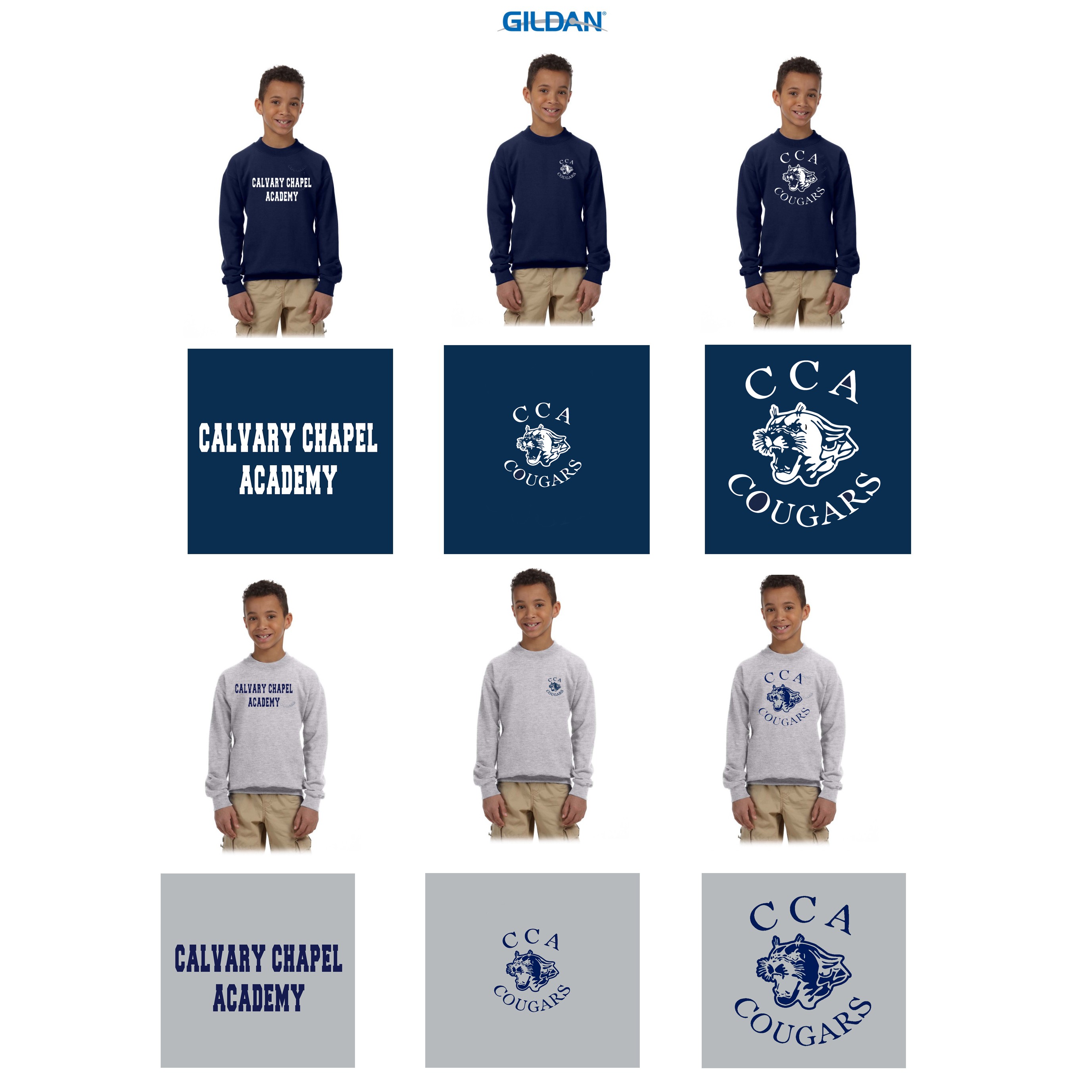 Calvary Chapel Academy Gildan Youth Heavy Blend™ 8 oz., 50/50 Fleece Crew, G180B