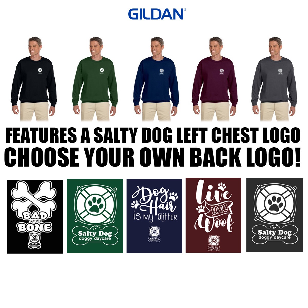 Salty Dog Doggy Daycare Gildan Adult Heavy Blend™ 50/50 Fleece Crew