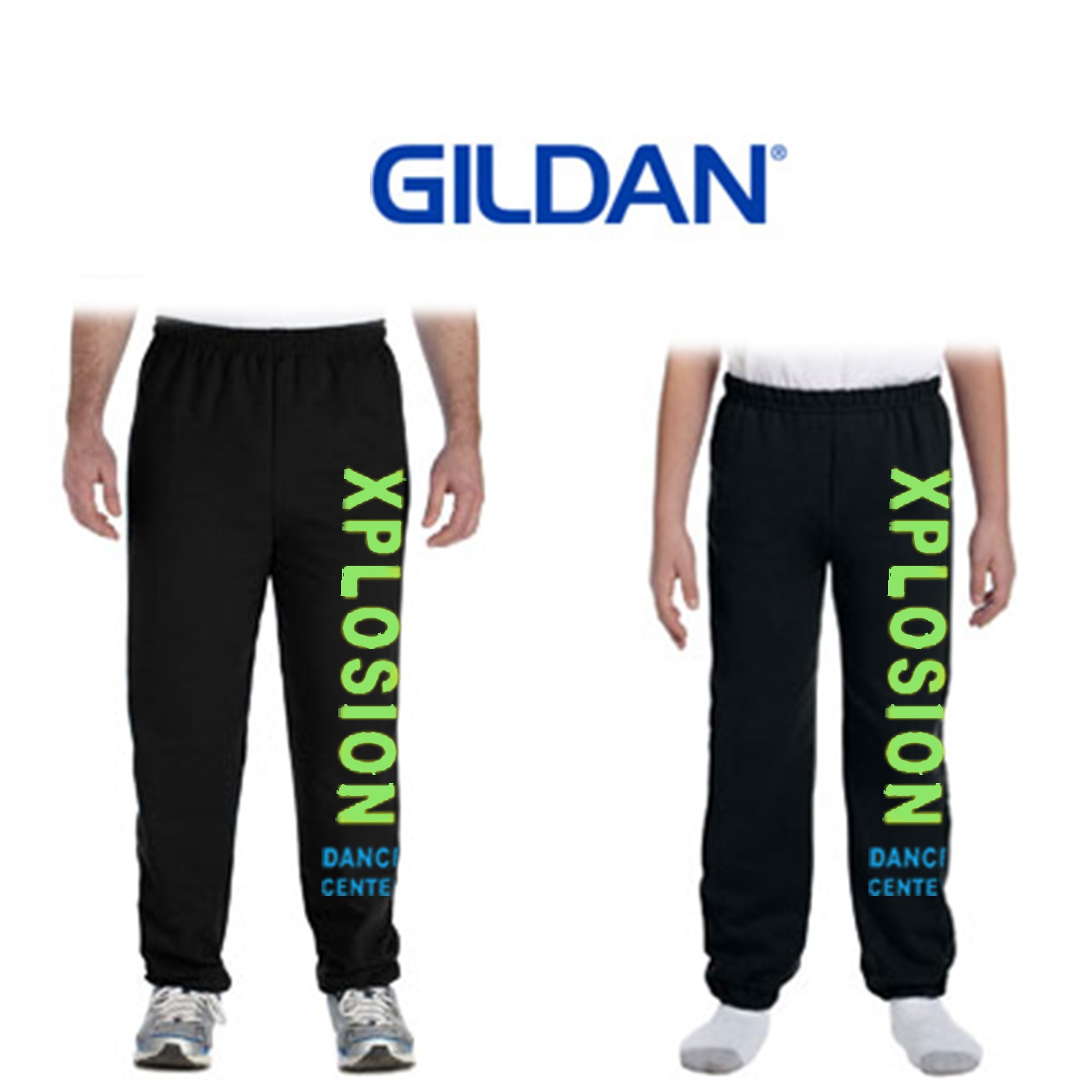 Xplosion Dance Center Gildan Brand Heavy Blend Elastic Bottom Sweatpants For Boys & Men
