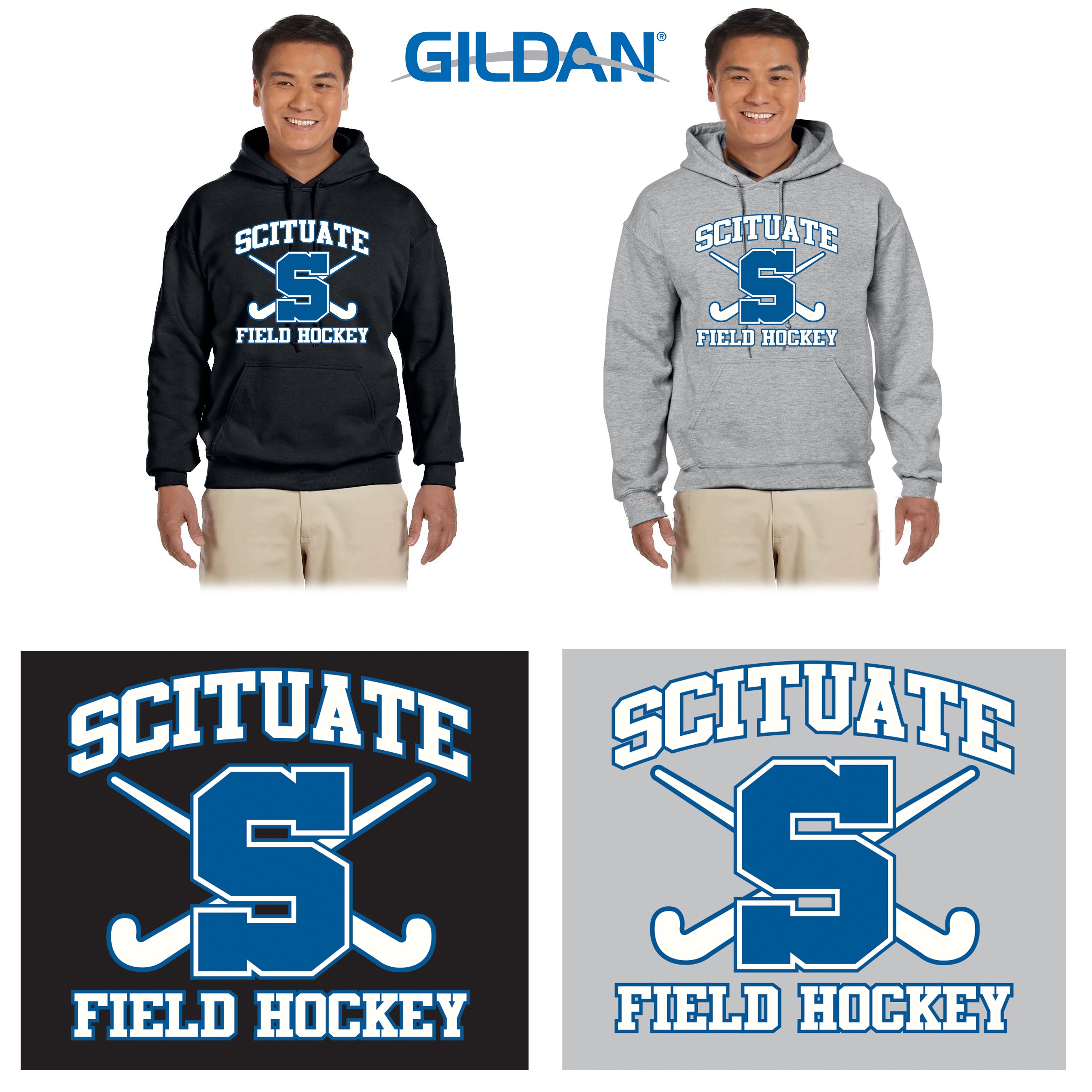 Scituate Field Hockey Gildan Adult Heavy Blend™ 8 oz., 50/50 Hood