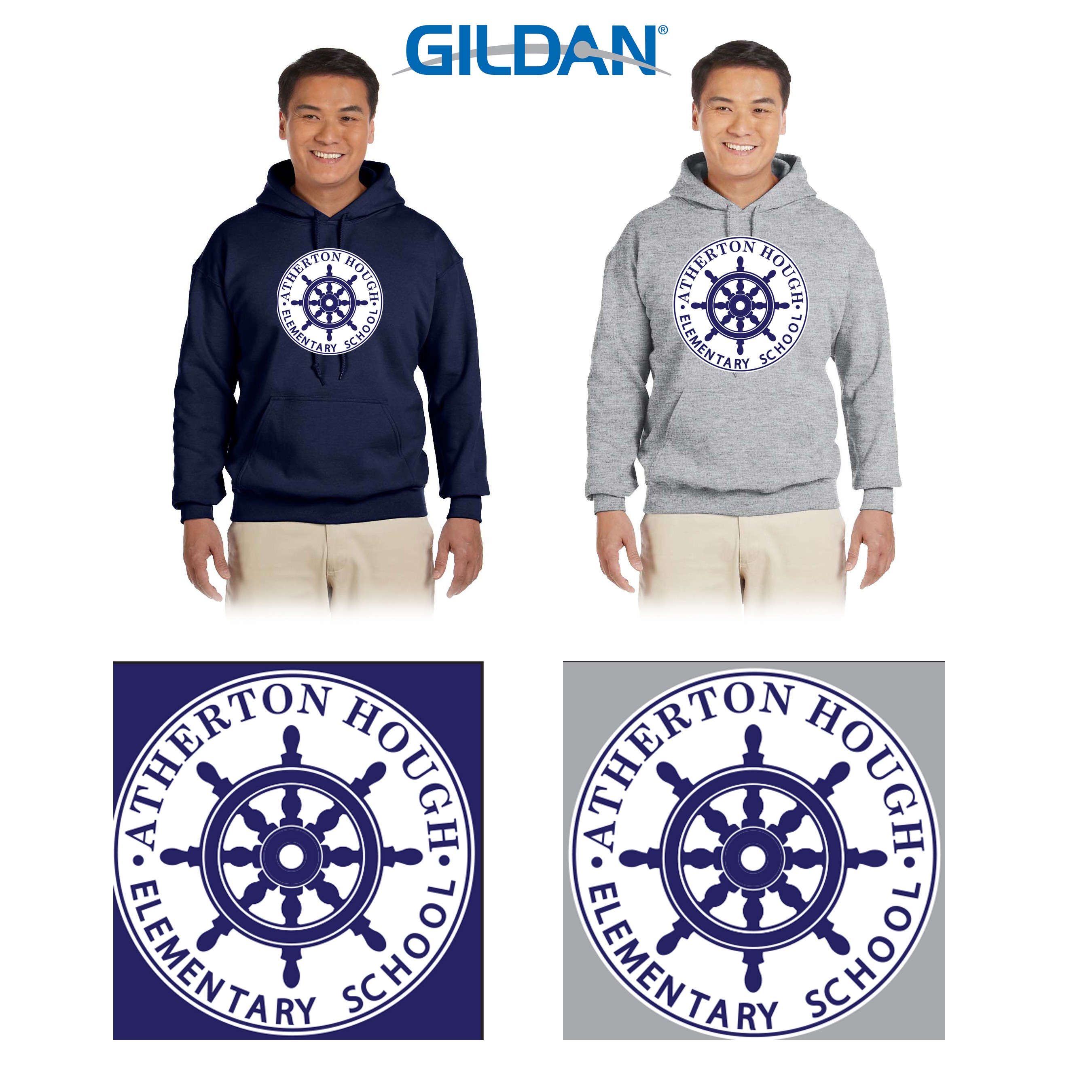 Atherton Hough School Gildan Adult Heavy Blend™ 8 oz., 50/50 Pullover Hooded Sweatshirt