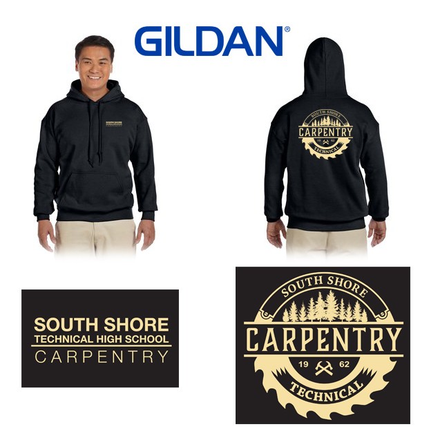 South Shore Technical High School Carpentry Gildan Adult Heavy Blend™ 8 oz., 50/50 Hooded Sweatshirt G185
