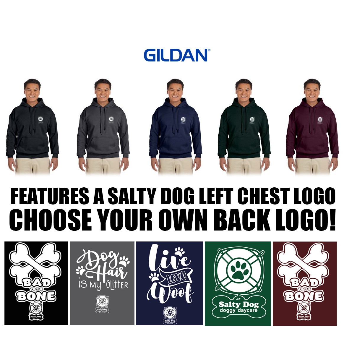 Salty Dog Doggy Daycare Gildan Adult Heavy Blend™ 50/50 Hooded Sweatshirt