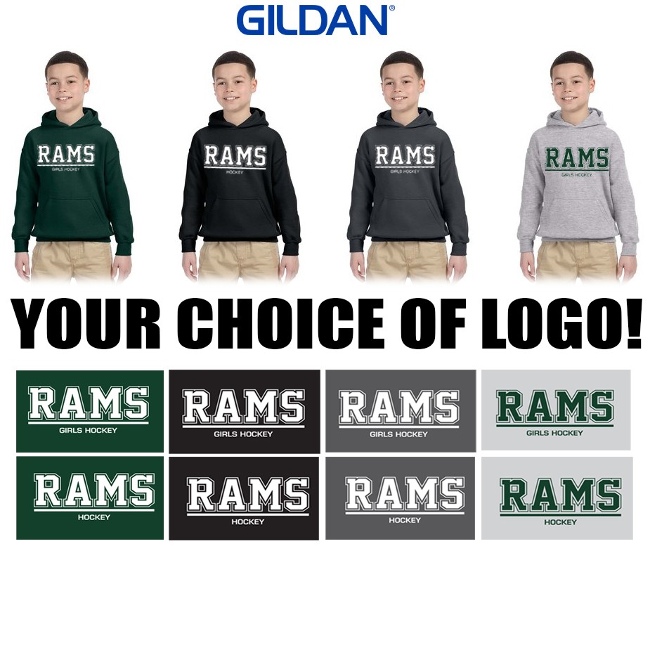 Marshfield high School Girls Hockey Gildan Youth Heavy Blend™ 8 oz., 50/50 Hooded Sweatshirt (Popular Midweight Sweatshirt)