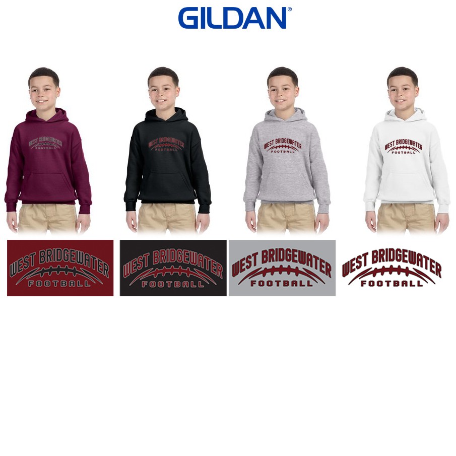 West Bridgewater Youth Football (& Cheer) Association Gildan Youth Heavy Blend™ 8 oz., 50/50 Hooded Sweatshirt, Special Edition Logo
