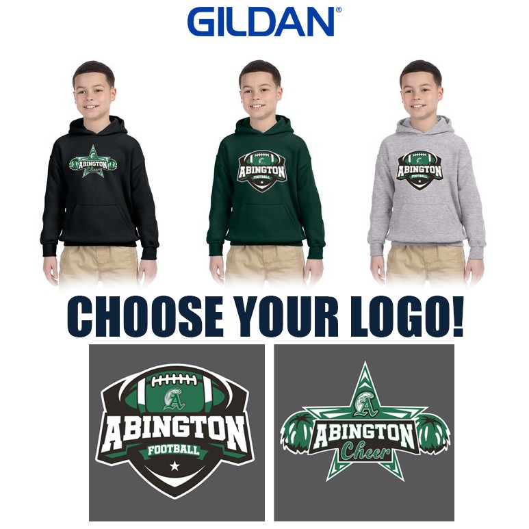 Abington Youth Football & Cheer Gildan Youth Heavy Blend™ 8 oz., 50/50 Hooded Sweatshirt (YOUTH)